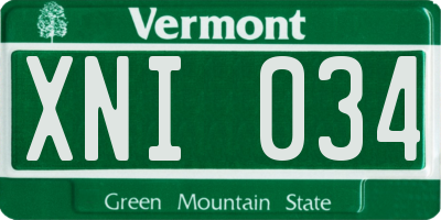 VT license plate XNI034