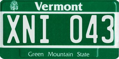 VT license plate XNI043
