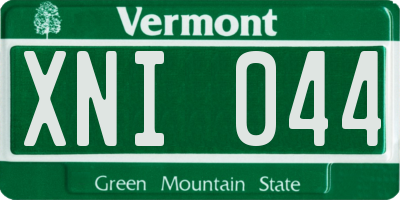VT license plate XNI044