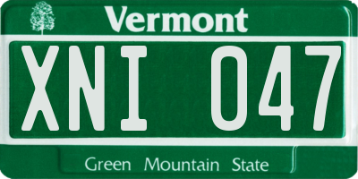 VT license plate XNI047