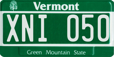 VT license plate XNI050
