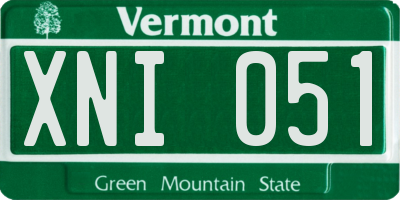 VT license plate XNI051