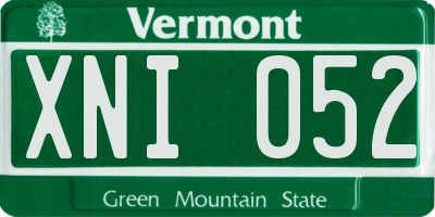 VT license plate XNI052
