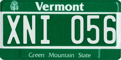 VT license plate XNI056