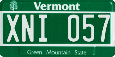 VT license plate XNI057