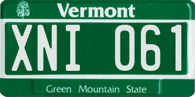 VT license plate XNI061