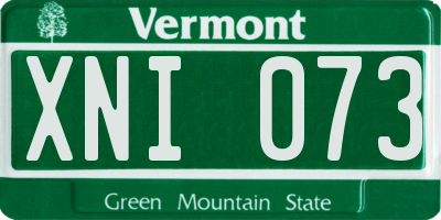 VT license plate XNI073