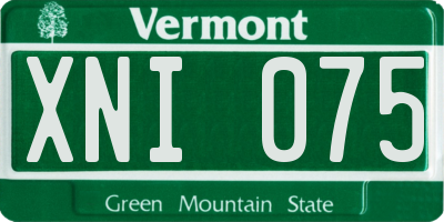 VT license plate XNI075