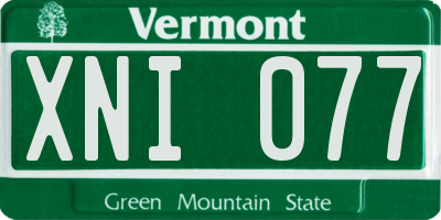 VT license plate XNI077