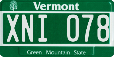 VT license plate XNI078