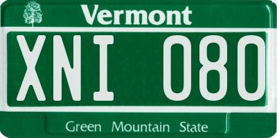 VT license plate XNI080