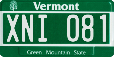 VT license plate XNI081