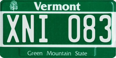 VT license plate XNI083