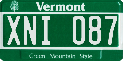 VT license plate XNI087