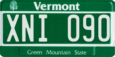 VT license plate XNI090