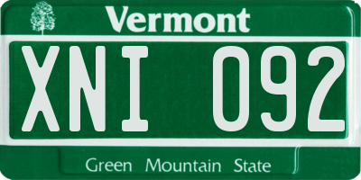 VT license plate XNI092