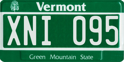 VT license plate XNI095