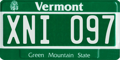 VT license plate XNI097