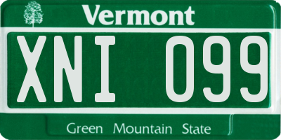 VT license plate XNI099