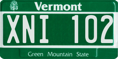 VT license plate XNI102