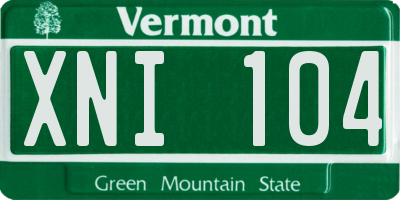 VT license plate XNI104