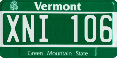 VT license plate XNI106