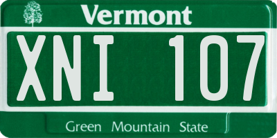 VT license plate XNI107