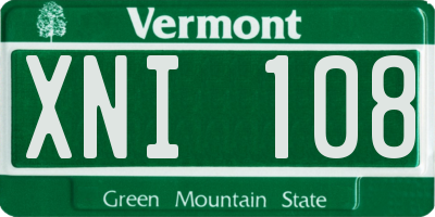 VT license plate XNI108
