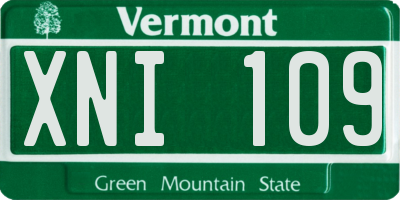 VT license plate XNI109