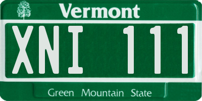 VT license plate XNI111