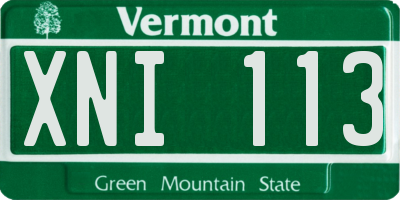 VT license plate XNI113