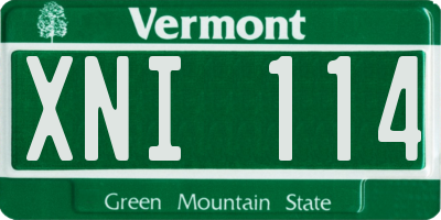 VT license plate XNI114