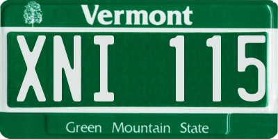 VT license plate XNI115