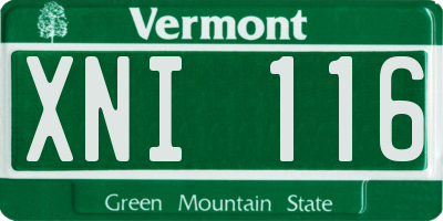 VT license plate XNI116