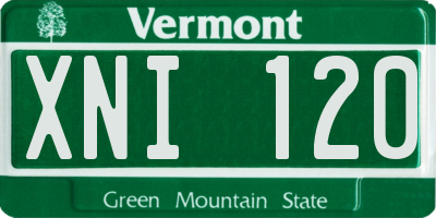 VT license plate XNI120
