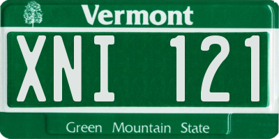 VT license plate XNI121