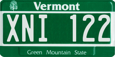 VT license plate XNI122