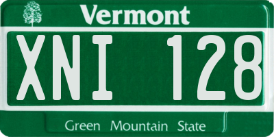 VT license plate XNI128