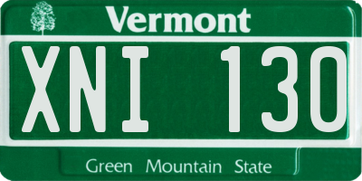 VT license plate XNI130