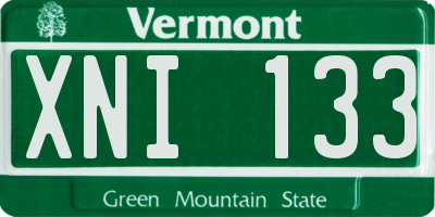 VT license plate XNI133