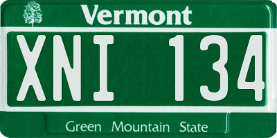 VT license plate XNI134