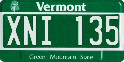 VT license plate XNI135