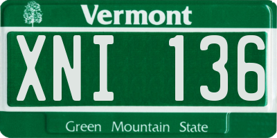 VT license plate XNI136