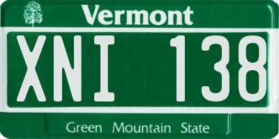 VT license plate XNI138