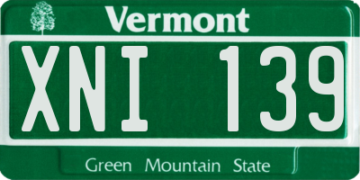 VT license plate XNI139