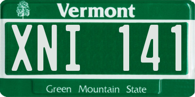 VT license plate XNI141