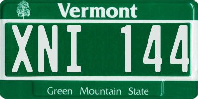 VT license plate XNI144