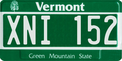 VT license plate XNI152
