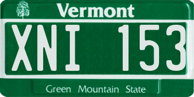 VT license plate XNI153