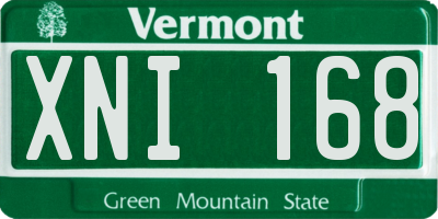 VT license plate XNI168